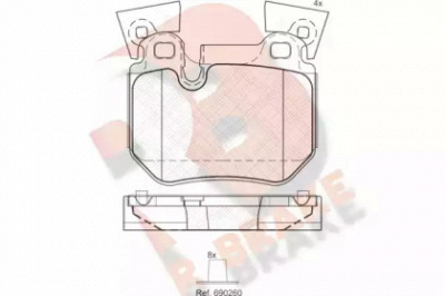R BRAKE rb1965 -  Комплект тормозных колодок, дисковый тормоз